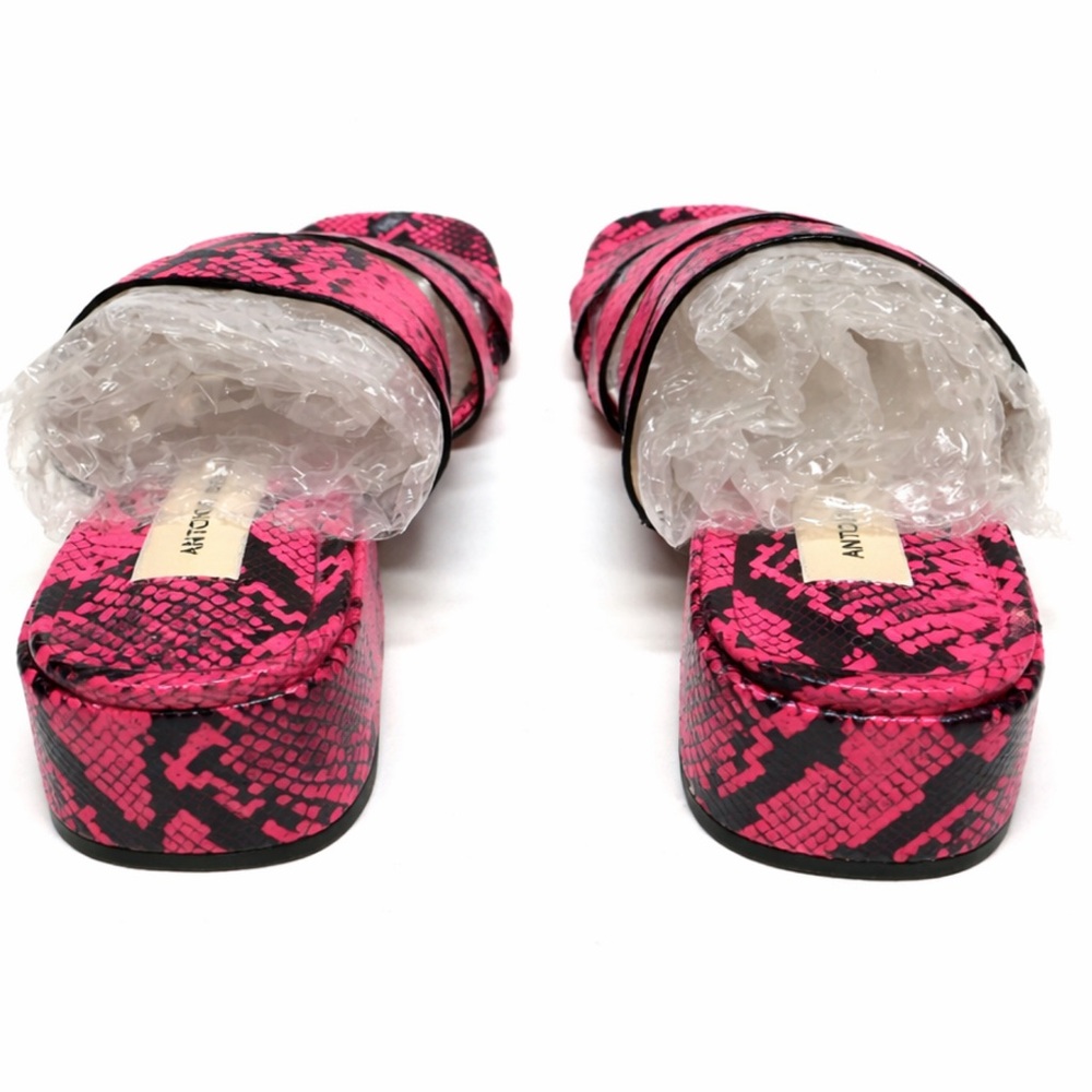 Antonio Melani Merced Pink Snakeskin Multi Strap Slide Sandals - Picture 5 of 8